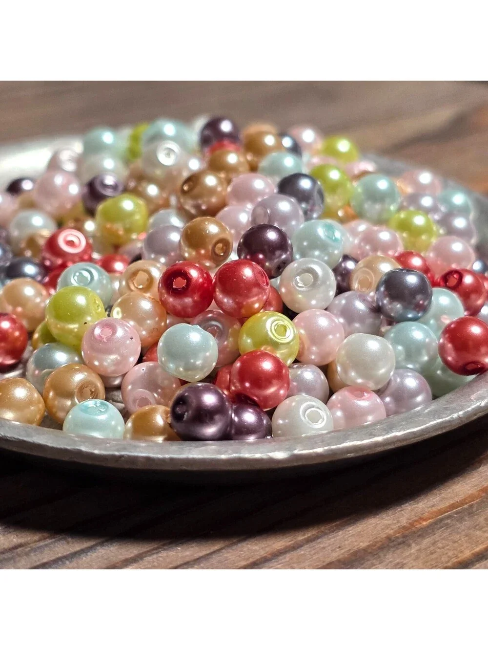 Bulk Lot Glass Pearl Beads 6mm Round in Mixed Colors USA Jewelry Supply 100 pcs